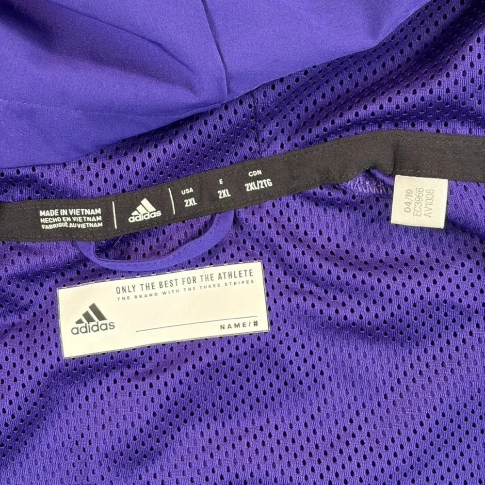 Washington Huskies x Adidas Full Zip Performance Hoodie Men 2XL Purple NWOT
